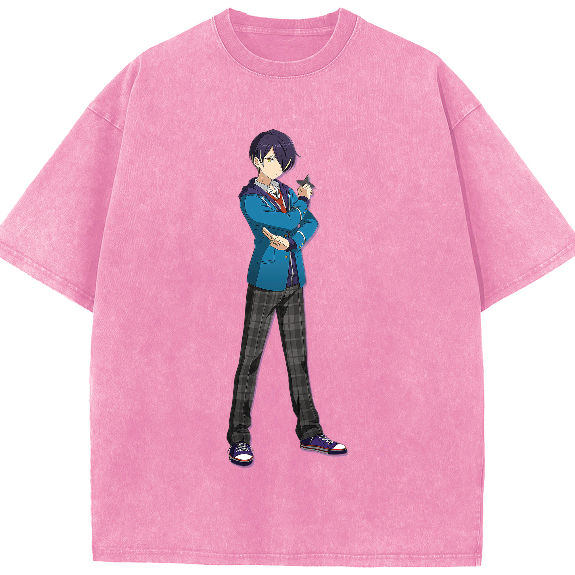 （画像用） あんさんぶるスターズ! Ensemble Stars 綿100% ヴィンテージ風 半袖Tシャツ（フロントプリント）